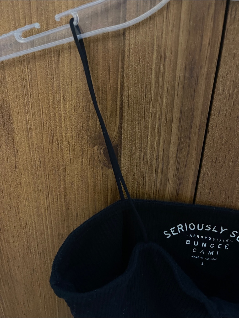 Black Ribbed Spaghetti-Strap Crop Top - Picture 4 of 9